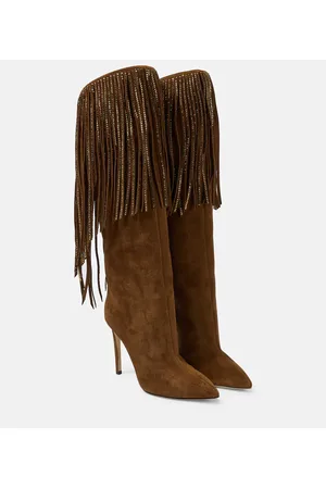 PARIS TEXAS Botas altas de ante con flecos