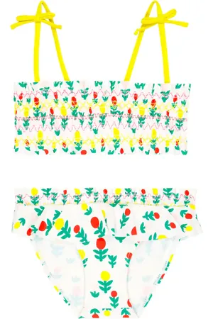 Stella McCartney Bikini floral con volantes