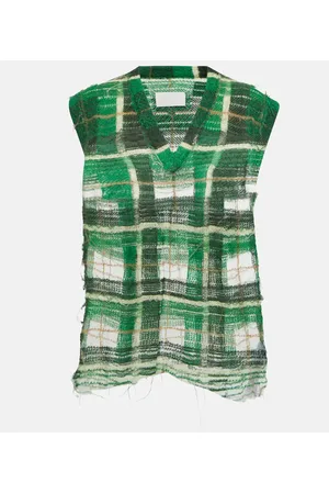 Maison Margiela Chaleco en mezcla de mohair a cuadros