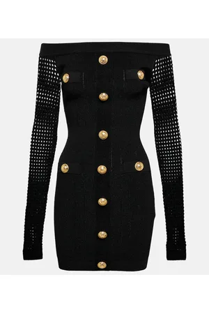 Balmain Vestido corto con hombros descubiertos