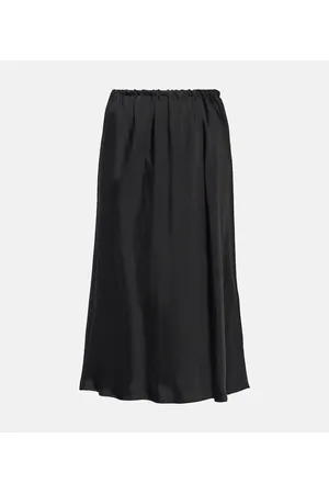 Jil Sander Falda midi de satén