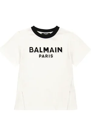 Balmain Camiseta en jersey de algodón con logo