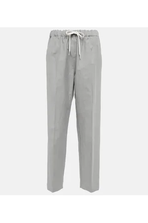 Maison Margiela Pantalones de algodón y seda