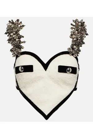 AREA Crop top Heart de punto bouclé adornado