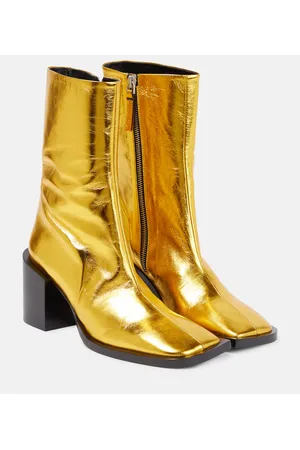 Jil Sander Botines de piel metalizada
