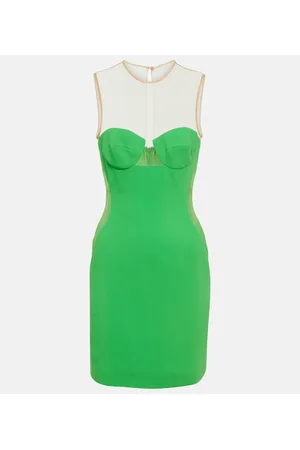 Stella McCartney Vestido corto de crepé con malla