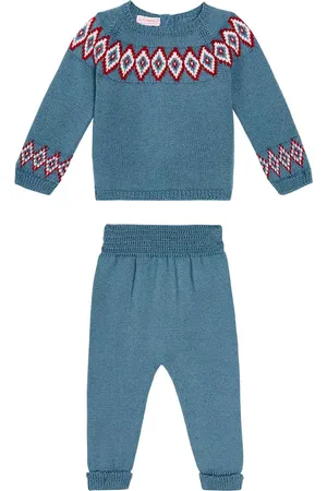 La Coqueta Bebé - set de cárdigan, pantalones y gorro de lana