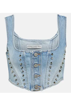 Alessandra Rich Crop top en denim