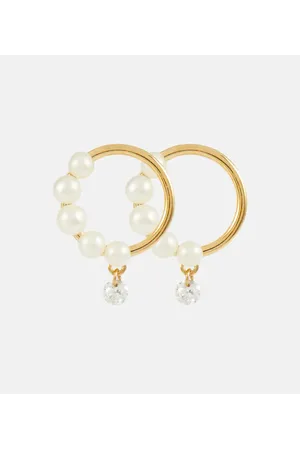 PERSÉE Persée Argollas Aphrodite en oro de 18 ct con perlas y diamantes