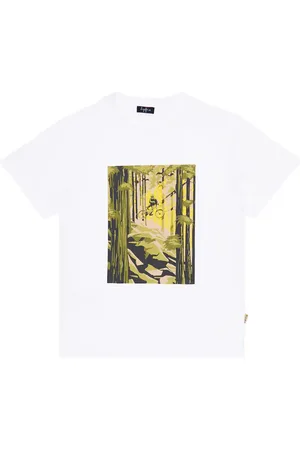 Il gufo Camiseta en jersey de algodón estampada