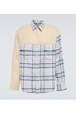 THE ELDER STATESMAN Camisa de lana, seda y cachemir a cuadros
