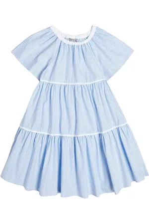 Il gufo Vestido en popelín de algodón a rayas
