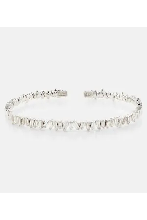 Suzanne Kalan Brazalete Classic de oro de 18 ct con diamantes