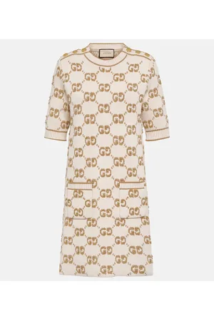 Gucci Vestido de lana con GG en jacquard