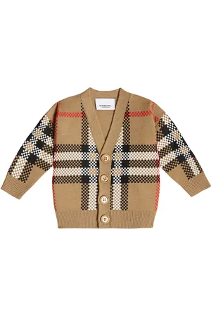 Burberry Bebé - cárdigan en mezcla de lana con Burberry Check