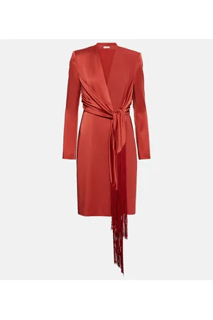 Max Mara Vestido corto wrap Maura de satén