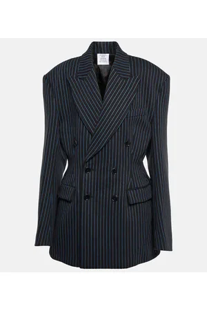 Vetements Blazer en mezcla de algodón a rayas