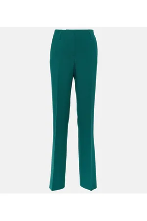 DRIES VAN NOTEN Pantalones rectos de gabardina de lana