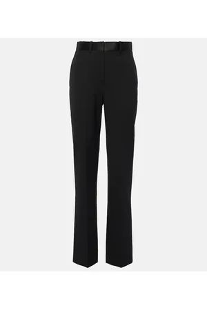 Victoria Beckham Pantalones rectos en mezcla de lana