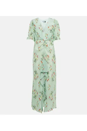 RIXO London Vestido Ariel de algodón y seda floral