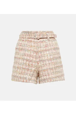 Self-Portrait Shorts de punto bouclé con lentejuelas