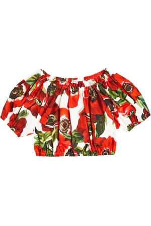 Dolce & Gabbana Crop top floral de algodón