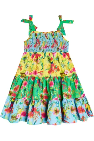 PATACHOU Vestido de algodón a capas estampado