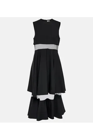 NOIR KEI NINOMIYA Vestido midi de lana con malla