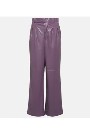 JACQUES WEI Pantalones rectos de piel sintética