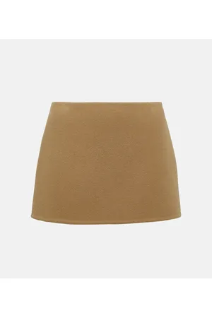 Prada Minifalda de lana de tiro bajo