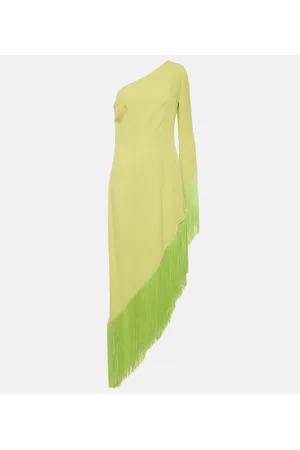 ‎Taller Marmo‎ Vestido midi Aventador de crepé con flecos