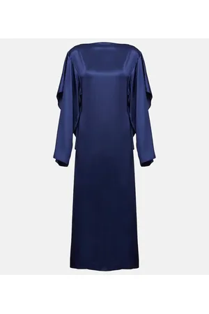 Maison Margiela Vestido midi en satén drapeado