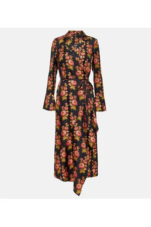 Etro Vestido envolvente en sarga de seda