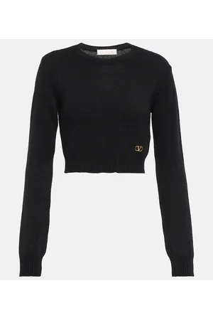 VALENTINO Jersey VLogo de cachemir cropped