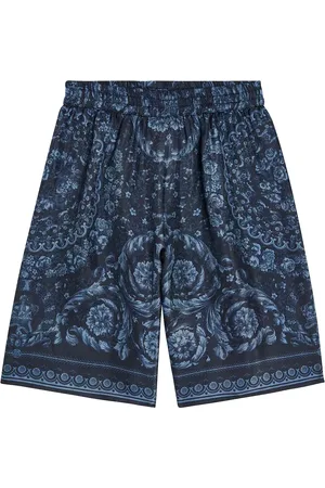 VERSACE Shorts Barocco de sarga de seda
