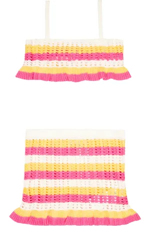 MONNALISA Top y falda de croché a rayas