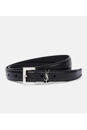 Saint Laurent Cinturón Cassandre 20 de piel