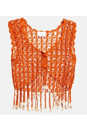 ANNA KOSTUROVA Crop top de croché adornado