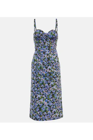 Carolina Herrera Vestido midi de algodón floral