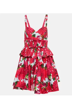 Oscar de la Renta Vestido corto en popelín de algodón