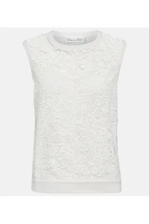 Oscar de la Renta Tank top Chantilly en mezcla de seda