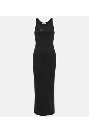 BLUMARINE Vestido largo en mezcla de algodón