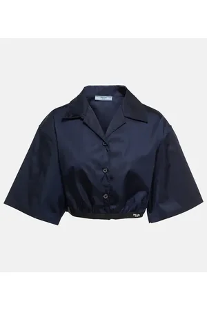 Prada Camisa de Re-Nylon cropped