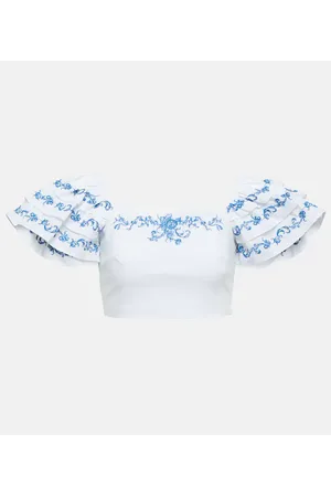Caroline Constas Crop top Delia bordado