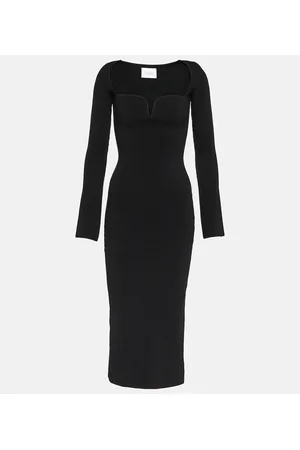 GALVAN Vestido midi Gaia de punto acanalado