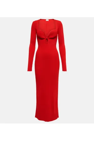 MAGDA BUTRYM Vestido midi acanalado con aberturas