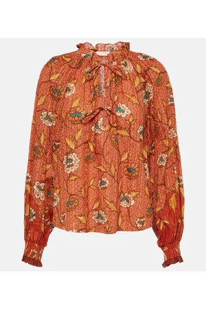 ULLA JOHNSON Blusa Kaitlyn de mezcla de algodón