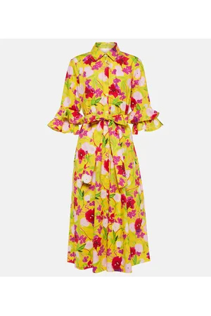 Carolina Herrera Vestido camisero de algodón floral
