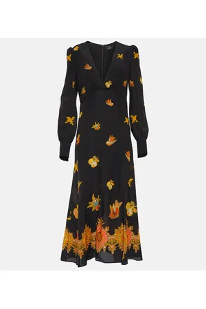 Etro Vestido midi en crepé de china de seda