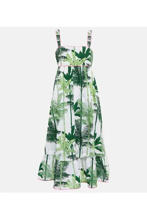 Juliet Dunn Vestido midi de algodón estampado